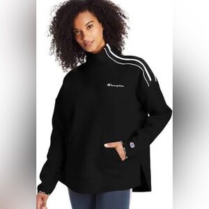Champion Women's XS Sport Mock Neck Shoulder Zip Pullover Fleece Sweatshirt